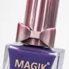 MAGIK purple nail polish bottle, transparent square body, pink metal cap with bow, 15ml Application Scenario